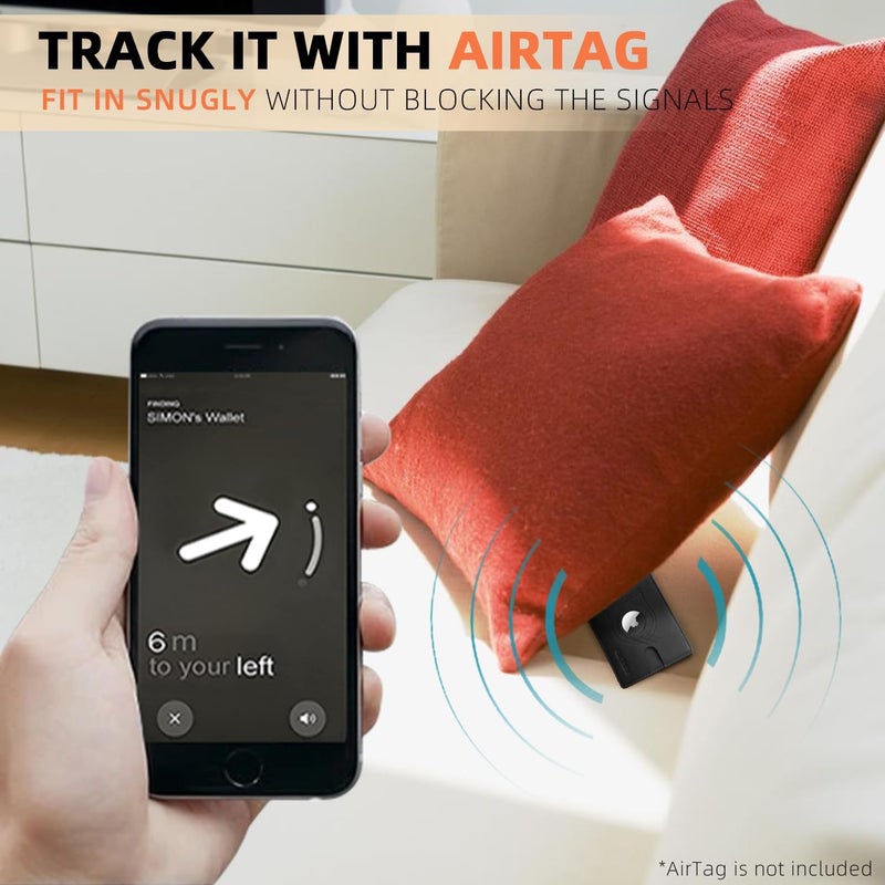 RUNBOX AirTag-Wallet-Mens-Slim-RFID Blocking Wallets Leather with Bill Compartment Air Tag Bifold Card Holder Wallet Gifts for Men Dad - Image 2